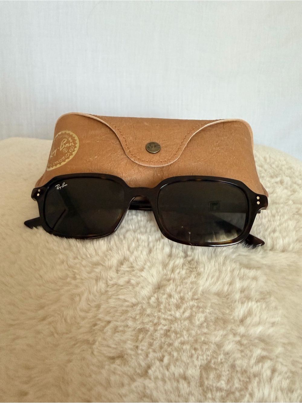 Ray-Ban Jeffrey Square Sunglasses Black & Brown